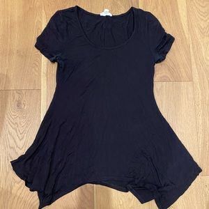 Black Jagged Tunic Top